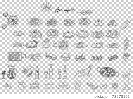 Various food icon illustration set 78370191