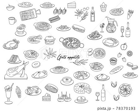 Various food icon illustration set 78370193