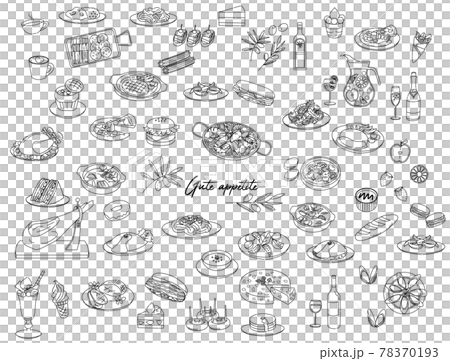 Various food icon illustration set 78370193