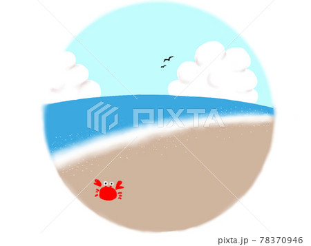 海とカニのイラスト素材 [78370946] - PIXTA
