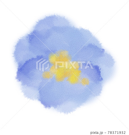 イラスト素材 水彩 花 手描き 青のイラスト素材