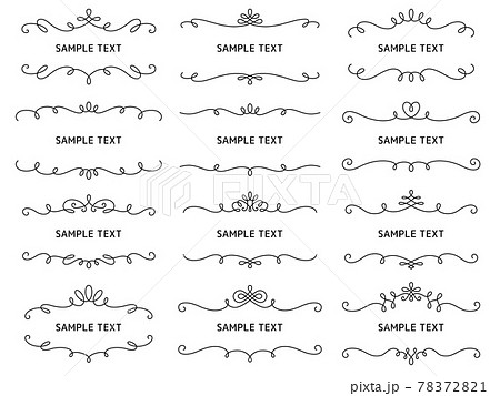 洋風の線の上下見出し装飾セット 78372821