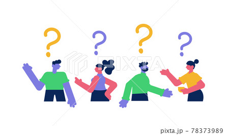 Group of people with big question marks Group of people with big question marks 78373989