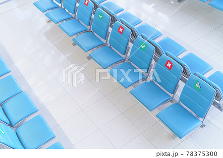 New normal modern lifestyle keep distance To prevent the spread of the covid virus at public places, shops, airlines. Social distancing and and keep distance. 78375300