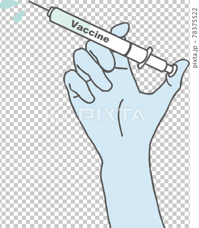 Illustration material of hand to vaccinate Illustration material of hand to vaccinate 78375522