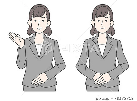 受付・案内をするスーツの女性 受付・案内をするスーツの女性 78375718