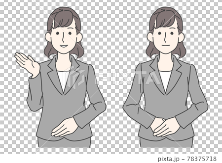 受付・案内をするスーツの女性 受付・案内をするスーツの女性 78375718