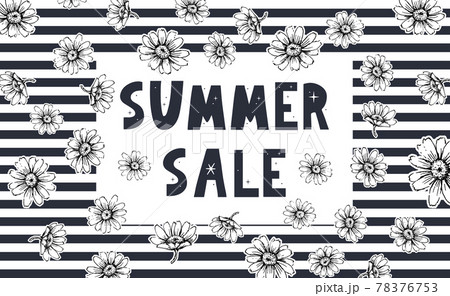 summer sale banner with flowers letter vector summer sale banner with flowers letter vector 78376753