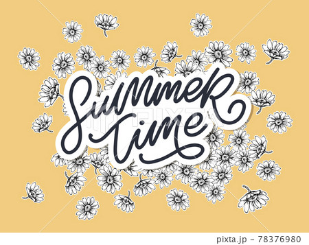 summer time sale banner with flowers letter vector summer time sale banner with flowers letter vector 78376980