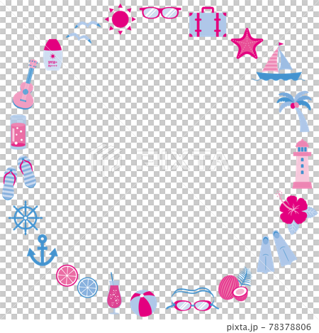 夏のベクターイラストのフレーム 78378806