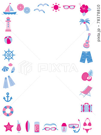 夏のベクターイラストのフレーム 78378810