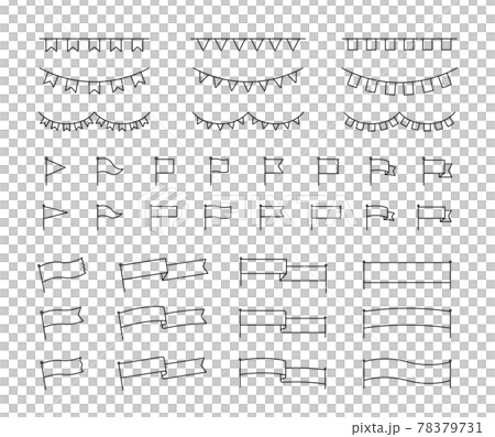 旗框設置簡單插圖旗絲帶花環裝飾規則標題 78379731