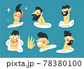 young people with different haircuts, avatars for social networks 78380100