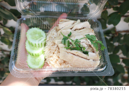 chicken and rice ,chicken rice or chinese chicken rice in the box 78380255