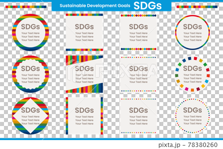 SDGsの17項目のカラーを使用したタイトルフレーム 78380260