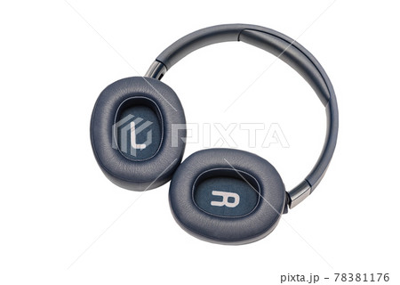 Blue headphones isolated on a white background 78381176