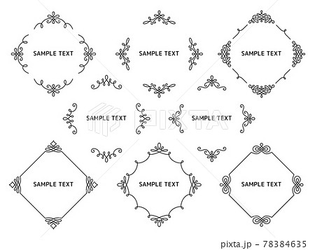 洋風な線の飾りの菱形フレームセット 洋風な線の飾りの菱形フレームセット 78384635