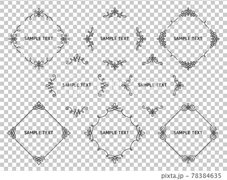洋風な線の飾りの菱形フレームセット 洋風な線の飾りの菱形フレームセット 78384635