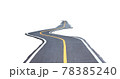 Curve two lane road on white background. 78385240