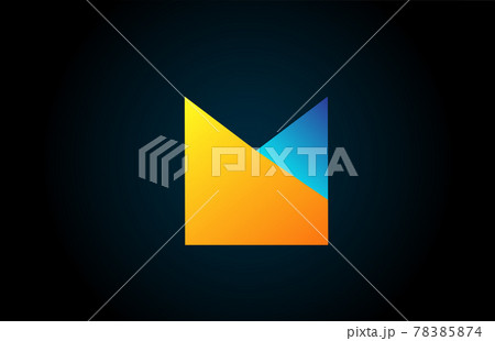 blue yellow M alphabet letter icon logo for...のイラスト素材 [78385874] - PIXTA