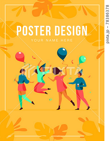 Happy people dancing at party flat vector... - Stock Illustration  [78386378] - PIXTA