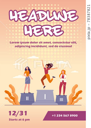 Three leaders standing on podium 78387821