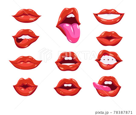 Red lips set 78387871