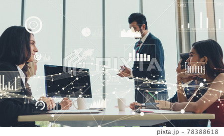 Creative visual of business data analyzing technology 78388618