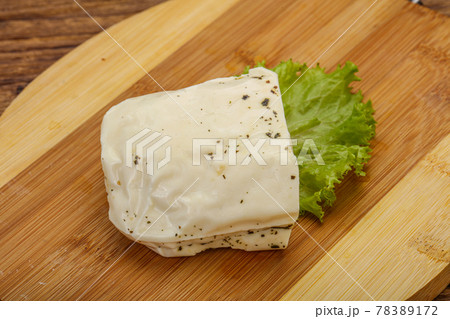 Halloumi cheese with mint for grill Halloumi cheese with mint for grill 78389172