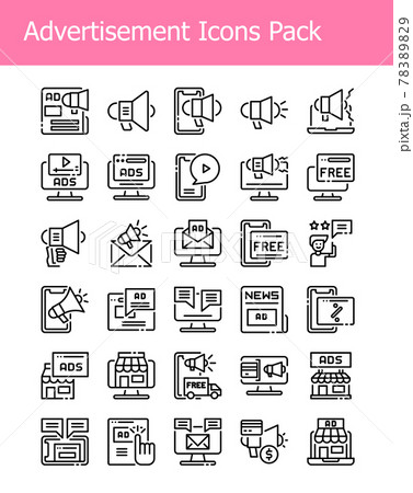 set of online advertisement online marketing icons simple line style set of online advertisement online marketing icons simple line style 78389829