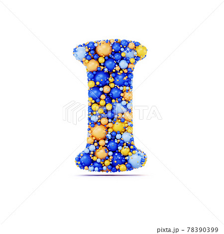 I letter with colored shiny balls 78390399