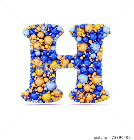 H letter with colored shiny balls 78390400