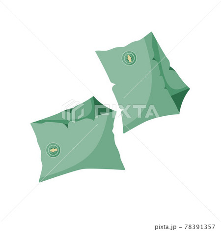 Inflatable sleeves for swimming green. Vector illustration in a flat style, isolated on a white background. Inflatable sleeves for swimming green. Vector illustration in a flat style, isolated on a white background. 78391357
