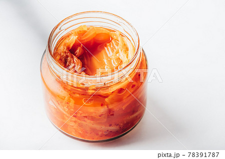 Jar of Korean Kimchi, fermented cabbage Jar of Korean Kimchi, fermented cabbage 78391787