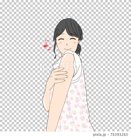 肩がつるつるになって喜ぶ女性 肩がつるつるになって喜ぶ女性 78393283