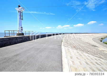 夏めく有明海 青空と雲 夏めく有明海 青空と雲 78393334