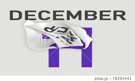 December 11 date behind crumpled paper page of a calendar, 3d rendering December 11 date behind crumpled paper page of a calendar, 3d rendering 78393441