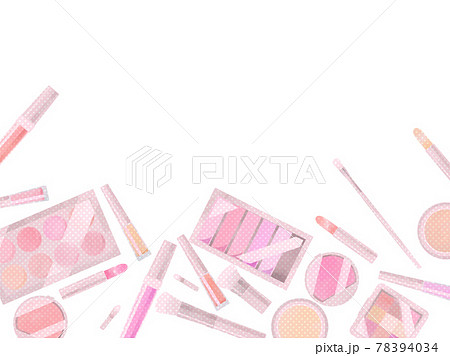 水彩風の化粧品のイラスト背景 水彩風の化粧品のイラスト背景 78394034
