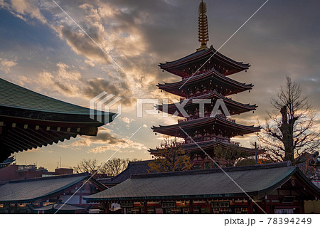 (東京)浅草寺・五重塔 歳の市・羽子板市 (東京)浅草寺・五重塔 歳の市・羽子板市 78394249