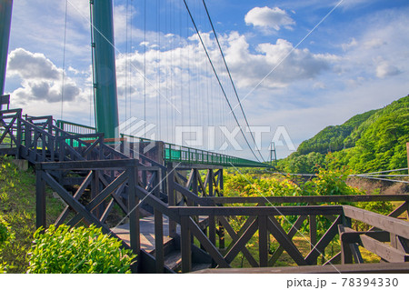 もみじ谷大吊橋　春の景色　　　 78394330