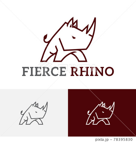 Fierce Alert Rhino Rhinoceros Animal Security のイラスト素材 7950