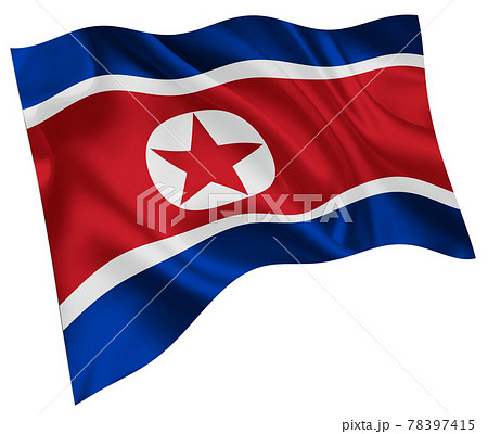 北朝鮮 国旗 世界 アイコンのイラスト素材