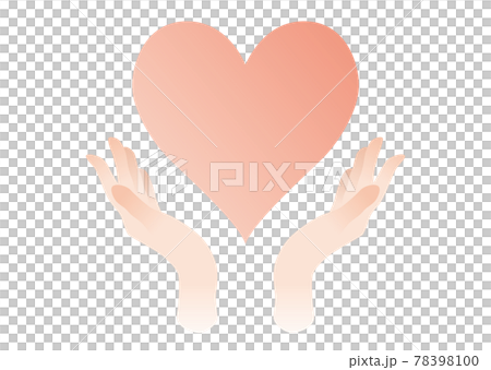 Vector simple heart shape and wrapping female hands Vector simple heart shape and wrapping female hands 78398100