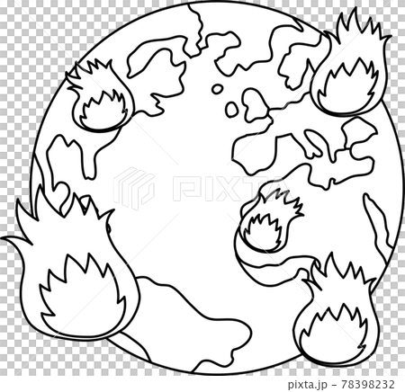 地球温暖化 環境問題 温室効果ガス 猛暑 のイラスト素材 7932