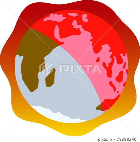 地球温暖化 環境問題 温室効果ガス 猛暑 のイラスト素材 7940
