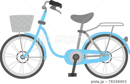 水色が綺麗な自転車のイラスト素材 7903