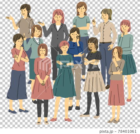Multiple sets of young women Multiple sets of young women 78401061