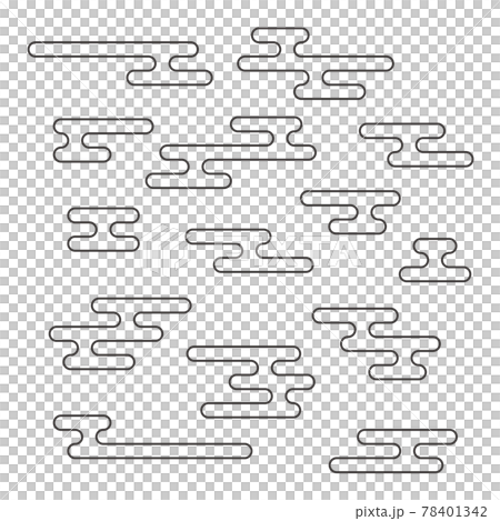 Simple Japanese-style cloud / e haze illustration material line art 78401342