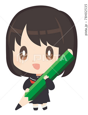 鉛筆を持った生徒のイラスト 78402535