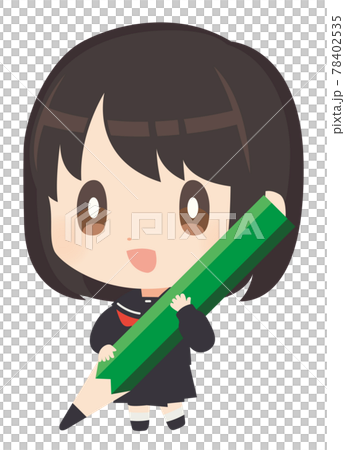 鉛筆を持った生徒のイラスト 78402535